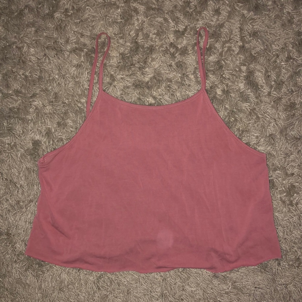 Pink Flowy Crop Top Tank
